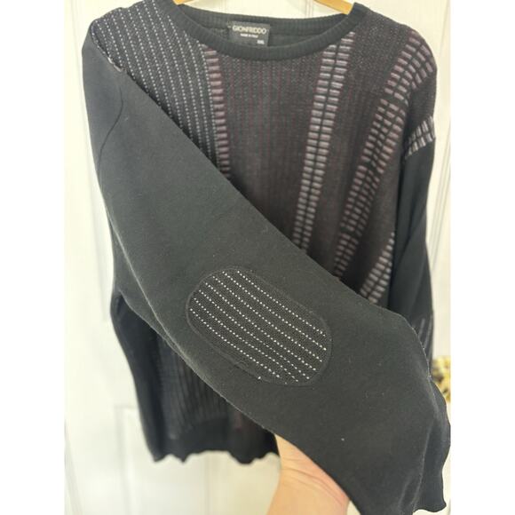 Gionfriddo Merino Wool Blend Men’s Sweater Size XXL Italy Elbow Patches - Picture 4 of 6